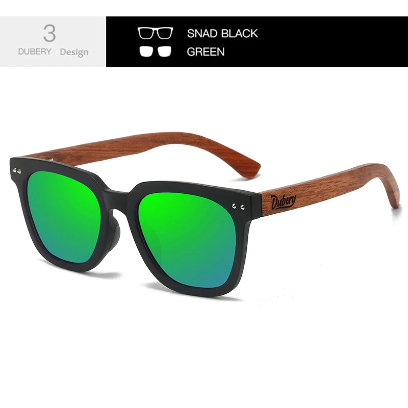 DUBERY Wooden Style Polarized Sunglasses: UV400 Protection for Men And Women