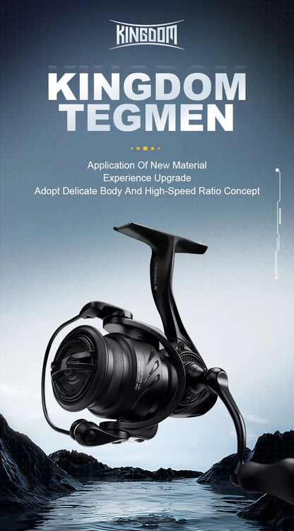 Kingdom Tegmen 5.2:1 6.2:1 143g Spinning Fishing Reels High Speed Gear Ratio Light Carbon Fiber Body Drag 10+1 Bearing Quantity Nex Fisher Hub