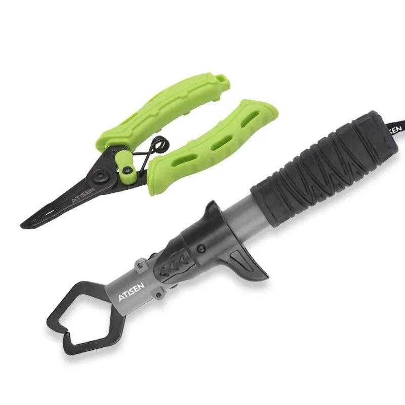 ATISEN Fishing Pliers and Fish Grip Set - Stainless Steel, Durable, 2-Piece Combo