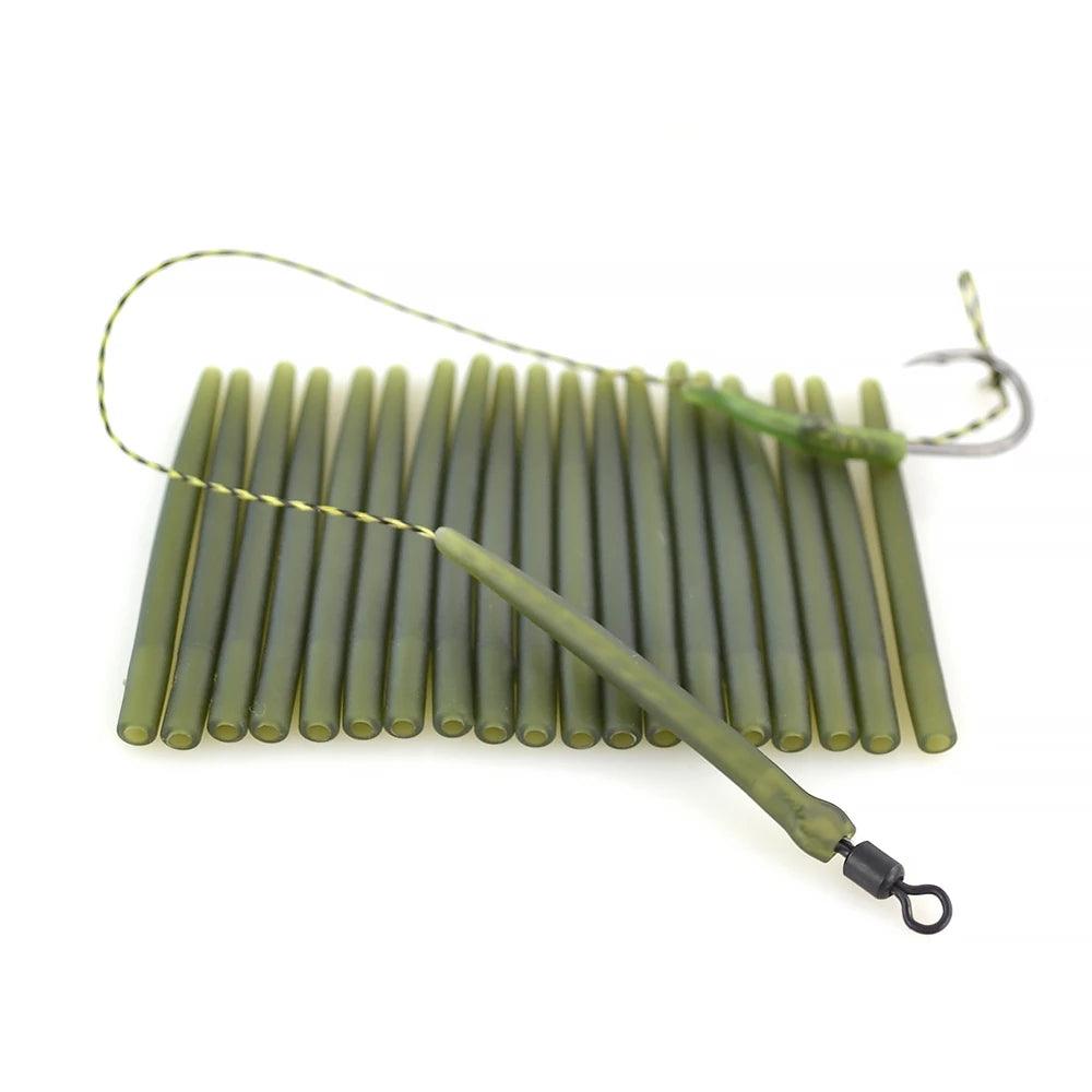 Hrisi 20Pcs Anti Tangle Sleeves Connect With Hook for Carp Fishing