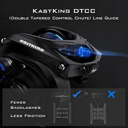 KastKing Verus Baitcasting Fishing Reel, New Assassin Version, Only 5.4 oz. Carbon Fiber Frame & Side Covers - Nex Fisher Hub