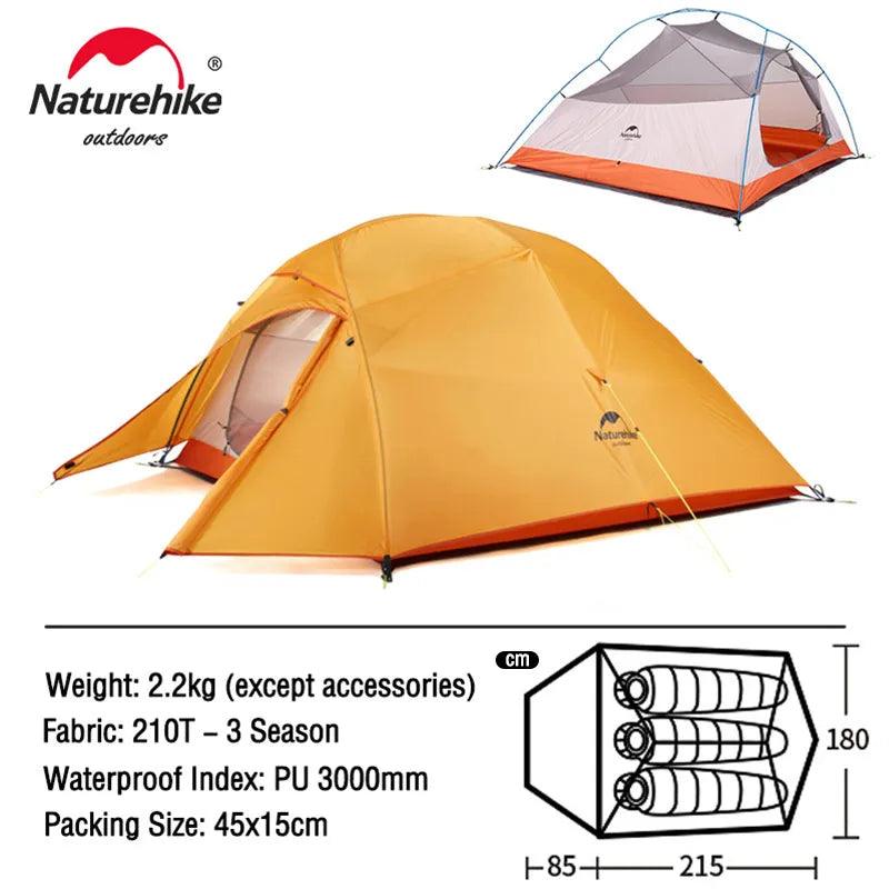 Naturehike Cloud Up 1 2 3 People Tent Ultralight 20D Camping Tent Waterproof Outdoor Hiking Travel Tent Backpacking Cycling Tent - Nex Fisher Hub