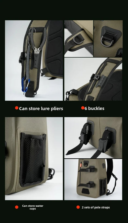 LINNHUE Fishing Shoulder Bag Fishing Tackle Waterproof Bag Outdoor Capacity Fishing Lures Line Box Storage Accessories