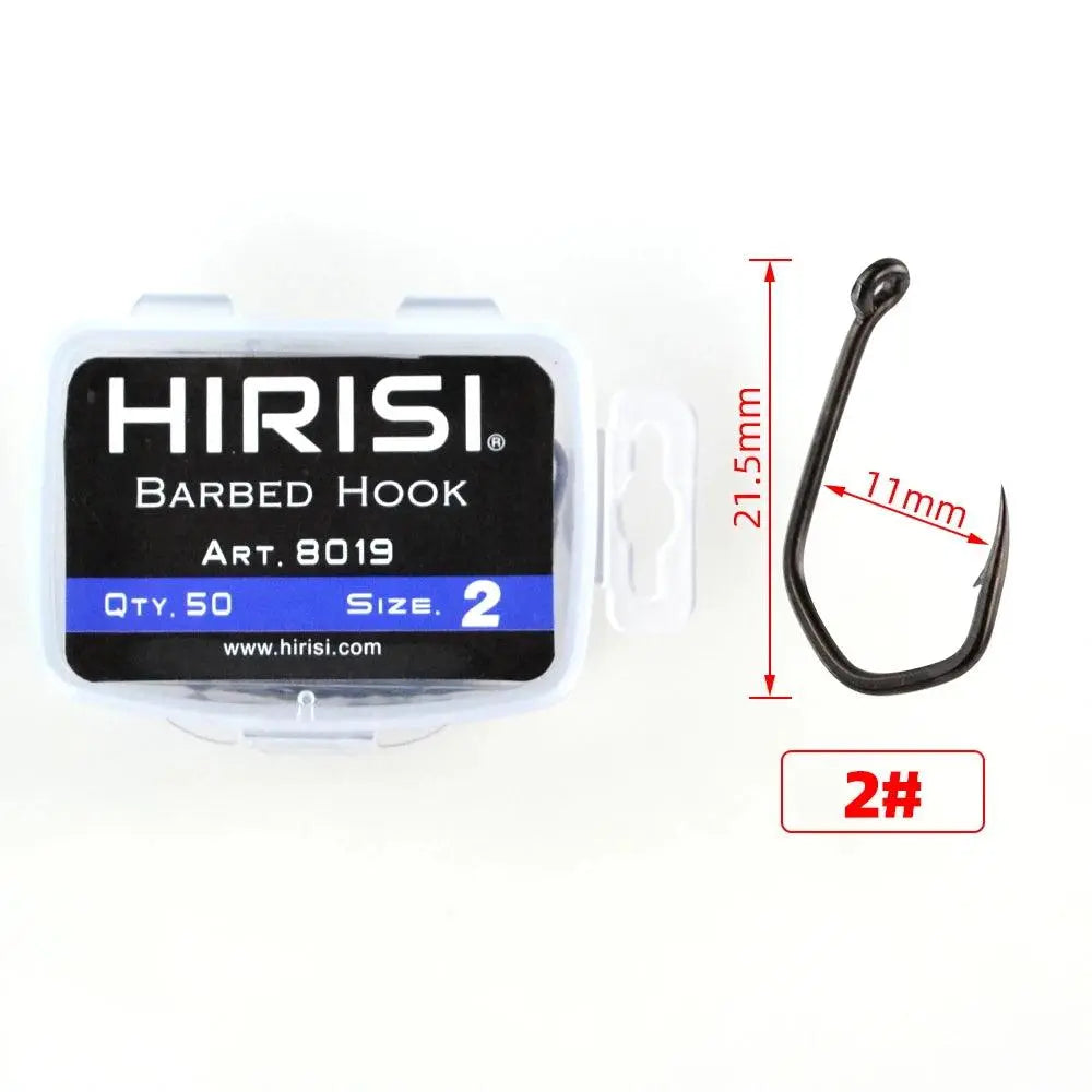 carp fishing hooks for sale Hirisi 50pcs Coating High Eyed Fish 8019 Dollar fishing hook money HOOK MORE CARP WITH Little Claws Color Pattern:Bloody Gizzard