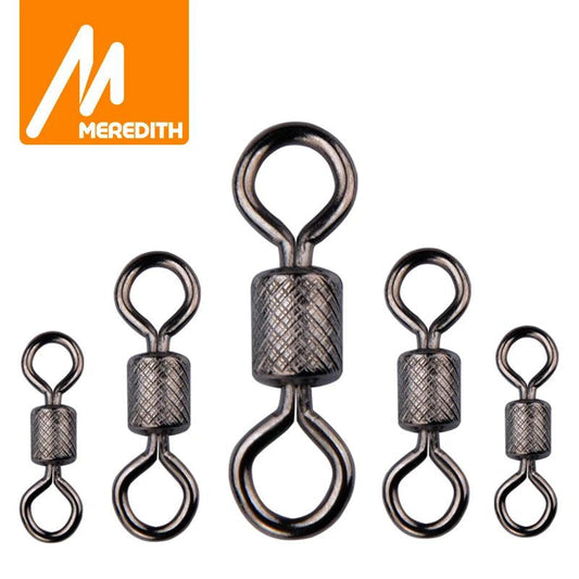 Meredith 50PCS/Lot Fishing Swivels Ball Bearing Swivel with Safety Snap