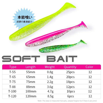 TSURINOYA Soft Bait Variety Pack (Multiple Sizes & Colors)