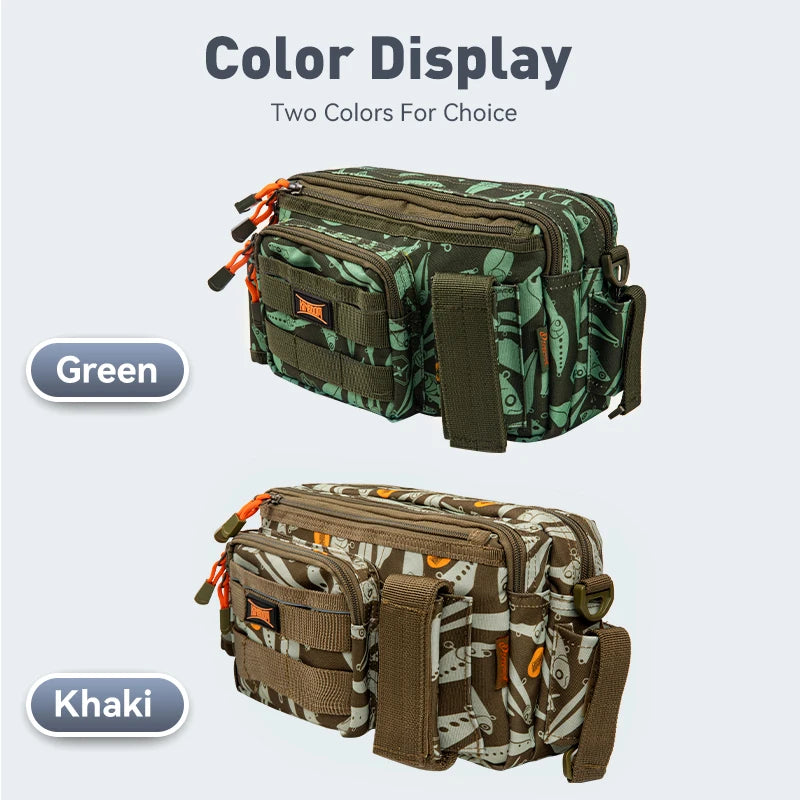 KINGDOM Multifunctional Fishing Tackle Bag Waist : 3-Layer Utility Storage - Nex Fisher Hub