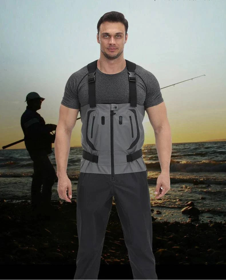 Breathable and waterproof KING-QPROOF fishing chest waders designed for fly fishers.