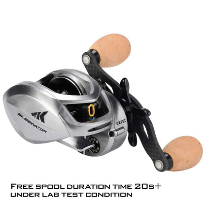 KastKing Bassinator Elite Baitcasting Reels, Palm Perfect Baitcaster Fishing Reel, Aluminum Frame, 10+1 Double Shielded SS BB. - Nex Fisher Hub