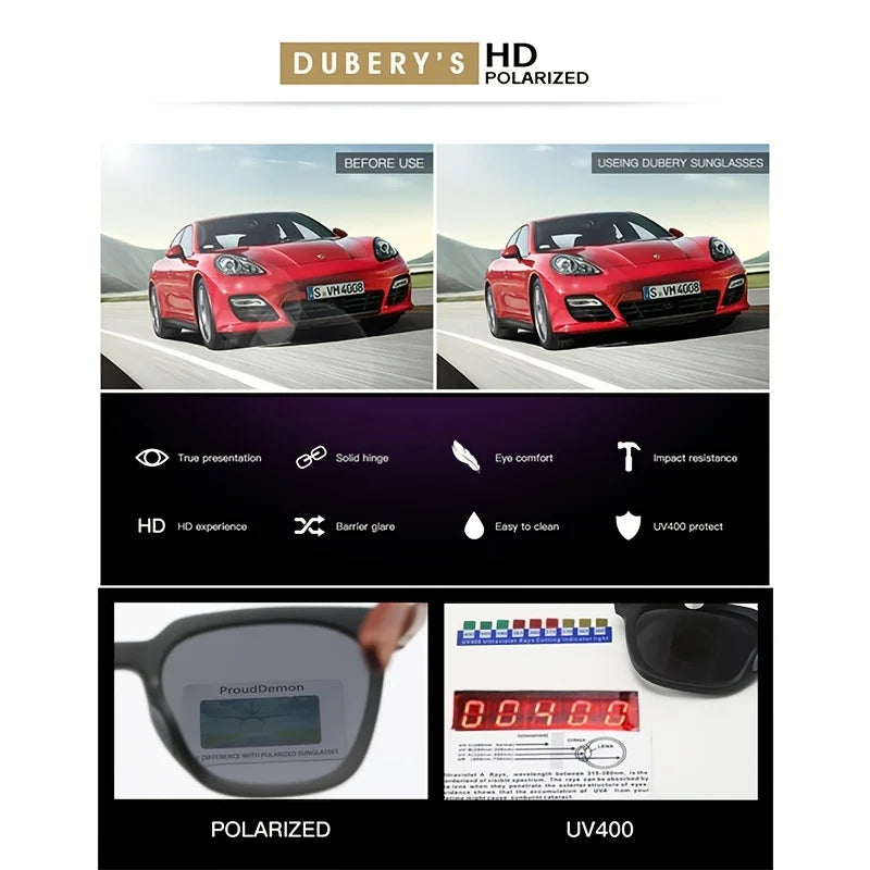 DUBERY Wooden Style Polarized Sunglasses: UV400 Protection for Men And Women