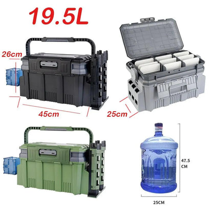 JOHNCOO 19.5L Multifunction Fishing Tackle Box