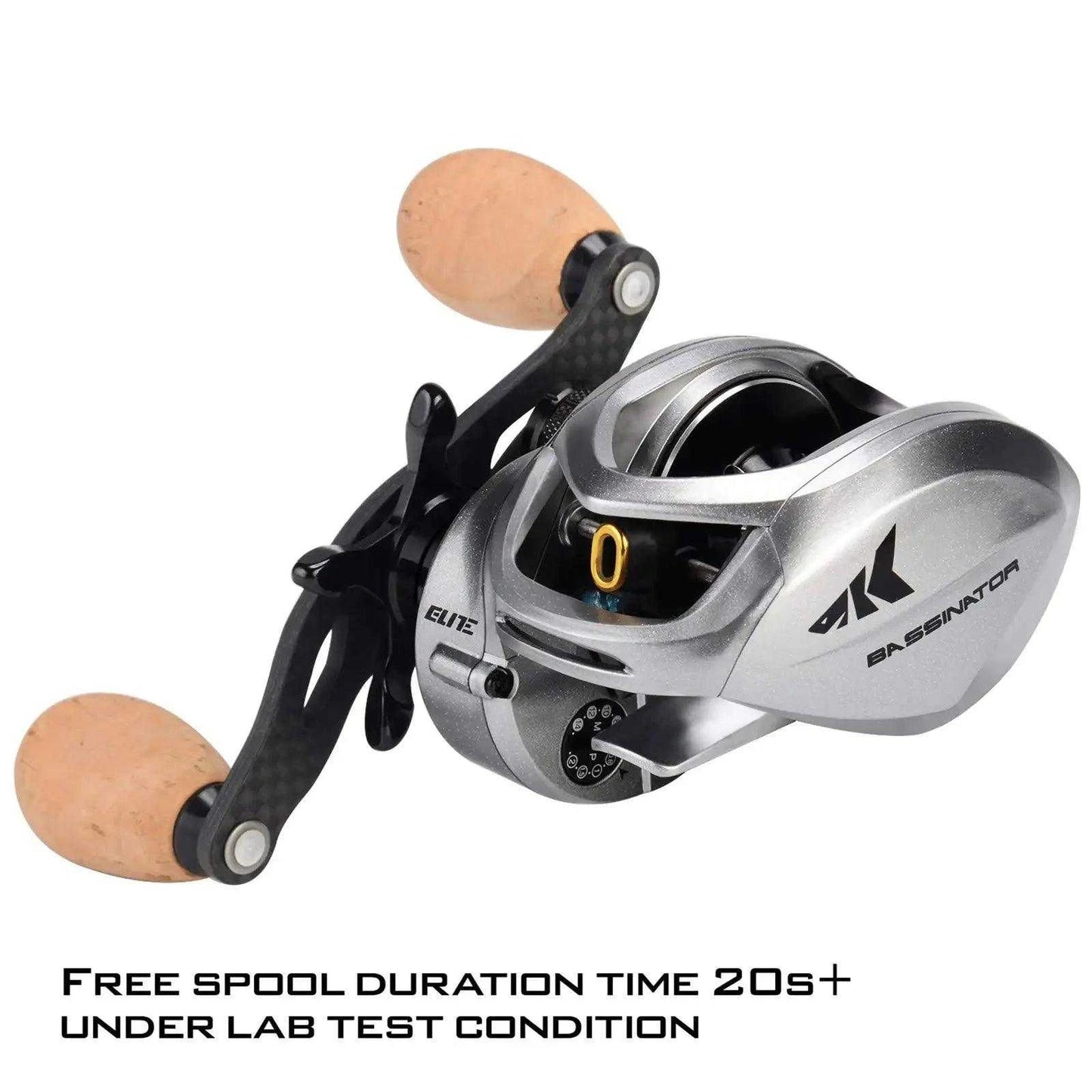 KastKing Bassinator Elite Baitcasting Reels, Palm Perfect Baitcaster Fishing Reel, Aluminum Frame, 10+1 Double Shielded SS BB. - Nex Fisher Hub