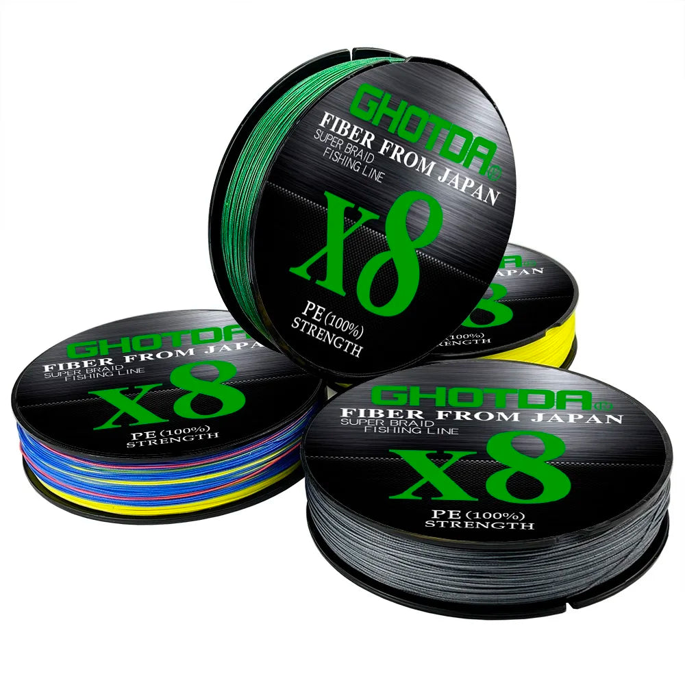 GHOTDA 8/9/12 Strands PE Braided Wire Multifilament Japan Import Fabric  PE Line for Carp Fishing 0.6-8.0# 100M Fishing Line - Nex Fisher Hub