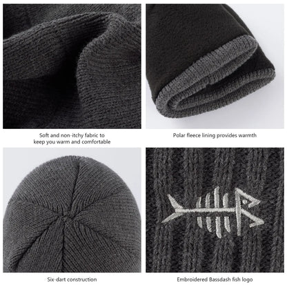 BASSDASH Winter Beanie Hats with Fleece Lining Thick Warm for Men Women Stretchy Fit Unisex Cuffed Knit Hat Nex Fisher Hub