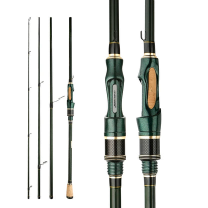 CEMREO Fishing Rod Spinning Casting Carbon 4-5 Sections 1.8m/2.1m/2.4m Portable Travel Rod Nex Fisher Hub