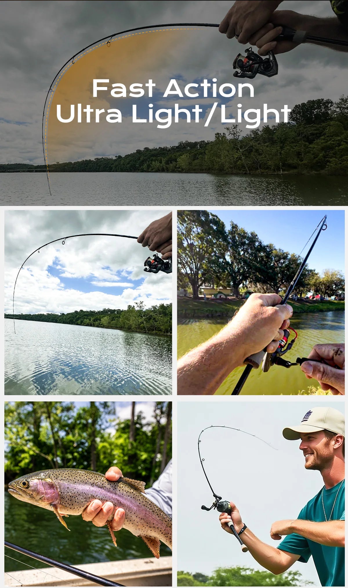 HANDING Pioneer Trout Rod and Ajing Fishing Rods Fast Action UL/L Power 24 Ton Carbon Fibers TS Ceramic Guide