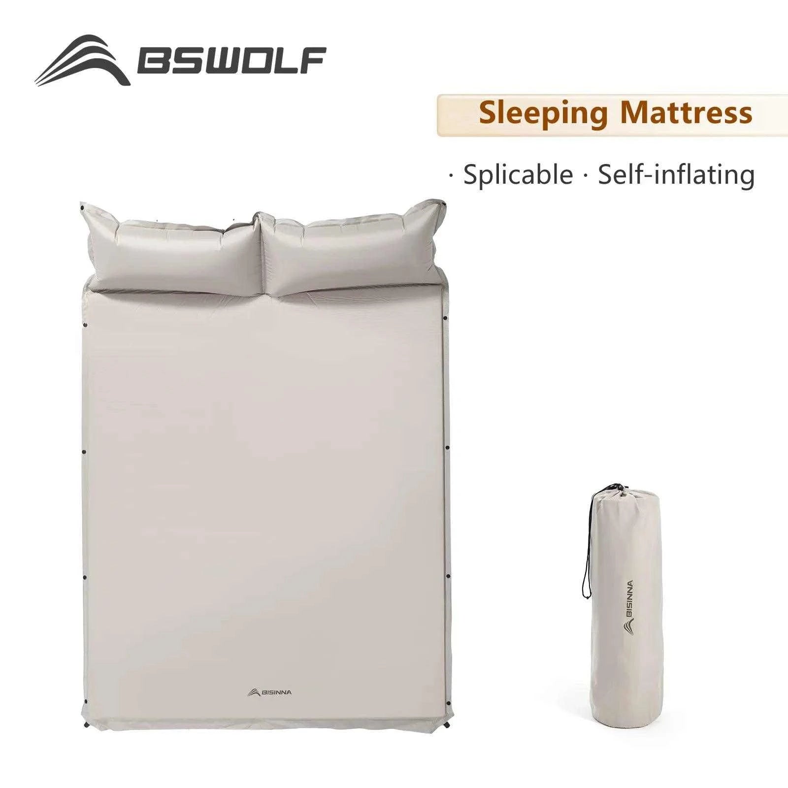 BSWolf  Inflatable Mattress Outdoor Tent Camping Mats Self-inflating mattress Spliced  Outdoor Thick - Nex Fisher Hub