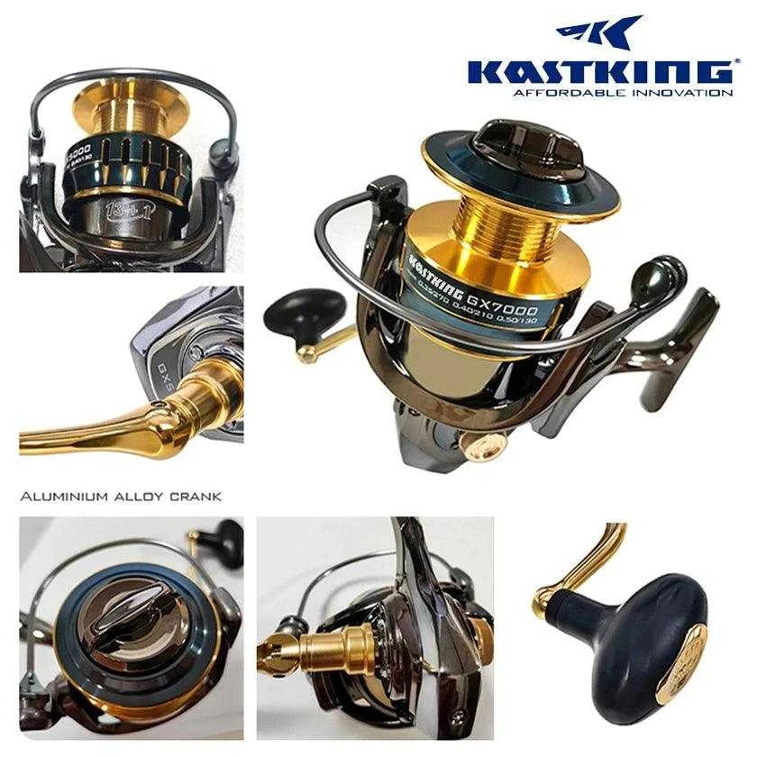 KastKing CODEK GX Series Spinning Reel with Line, durable metal construction, smooth performance, ideal for all fishing levels.