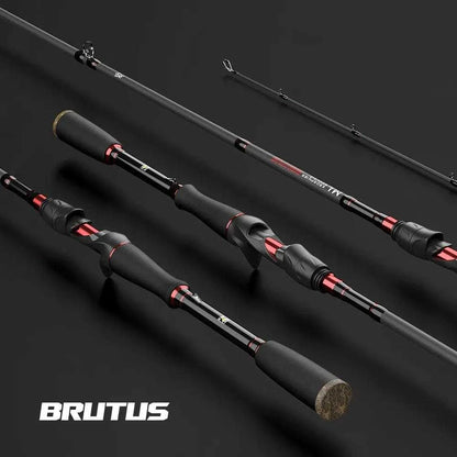 KastKing Brutus Carbon Spinning Rod, lightweight and versatile fishing rod, high-strength carbon fiber, durable ceramic guides, ergonomic handle.