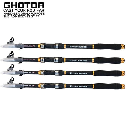 GHOTDA Telescopic Fishing Rod Length and Power for Diverse Fishing Adventures (2.1M-3.6M)