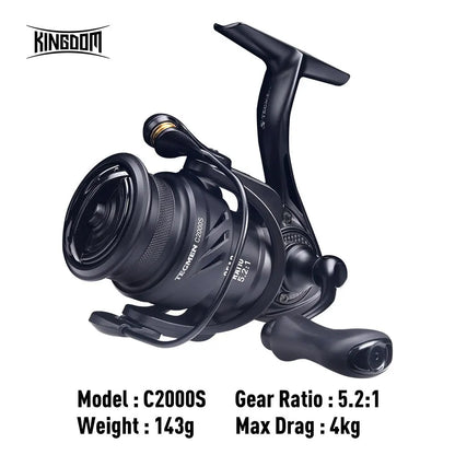 Kingdom Tegmen 5.2:1 6.2:1 143g Spinning Fishing Reels High Speed Gear Ratio Light Carbon Fiber Body Drag 10+1 Bearing Quantity Nex Fisher Hub