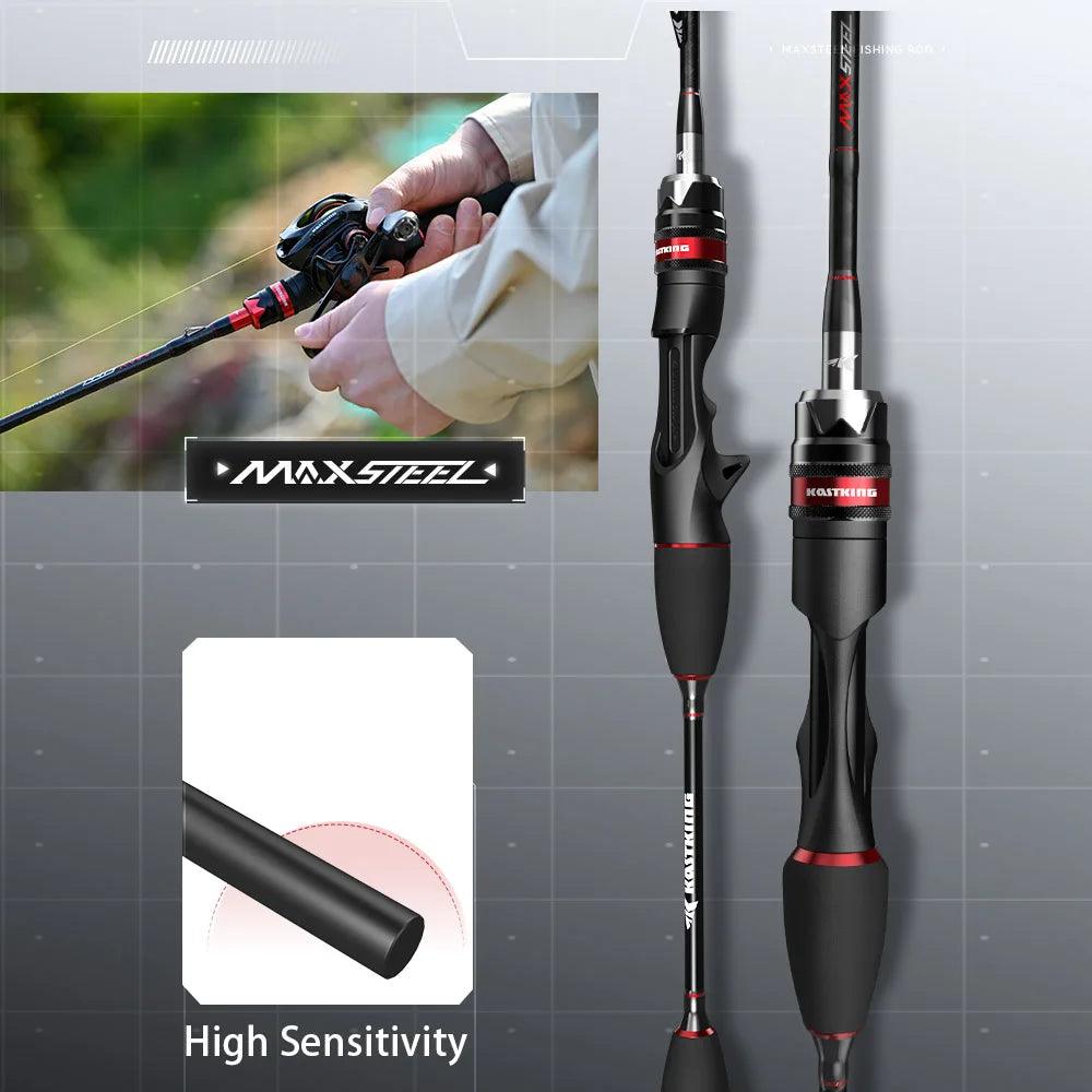 KastKing Max Steel Spinning Casting Fishing Rod for Bass Pike Fishing