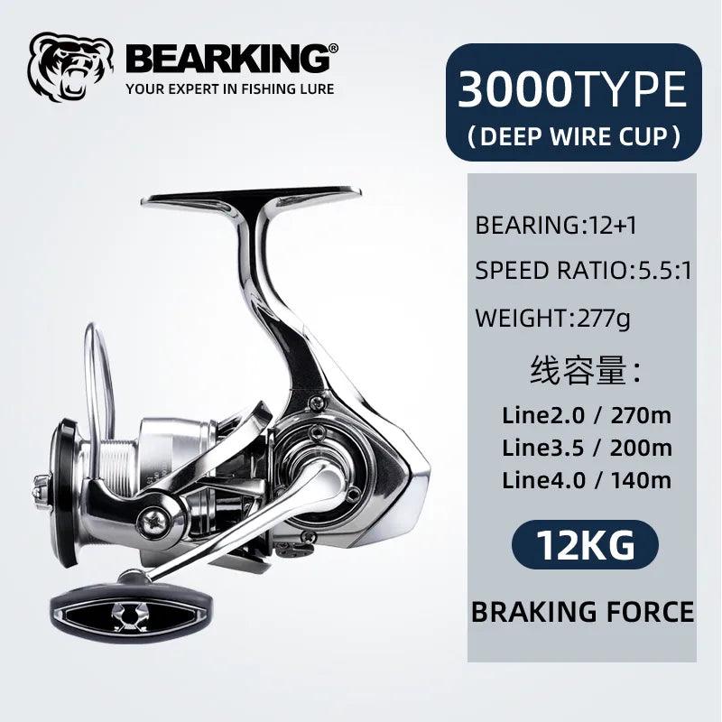 Bearking LT Series All-Metal Spinning Reel 5.5:1 Gear - Nex Fisher Hub