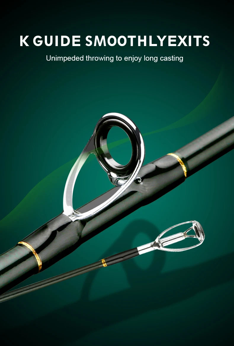 CEMREO Fishing Rod Spinning Casting Carbon 4-5 Sections 1.8m/2.1m/2.4m Portable Travel Rod Nex Fisher Hub