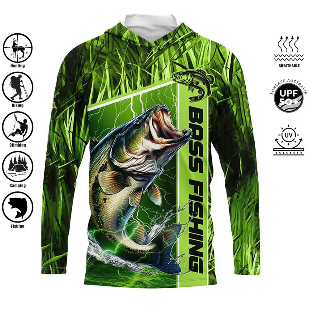 Pelagic Pro Series Men Fishing Hooded Shirt - UPF 50+ Sun Protection