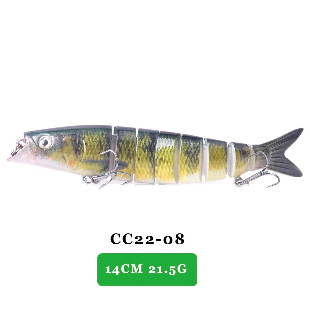 AYWFISH Multi Jointed Swimbait, lifelike action fishing lure, 14cm 21.5g, freshwater and saltwater use.