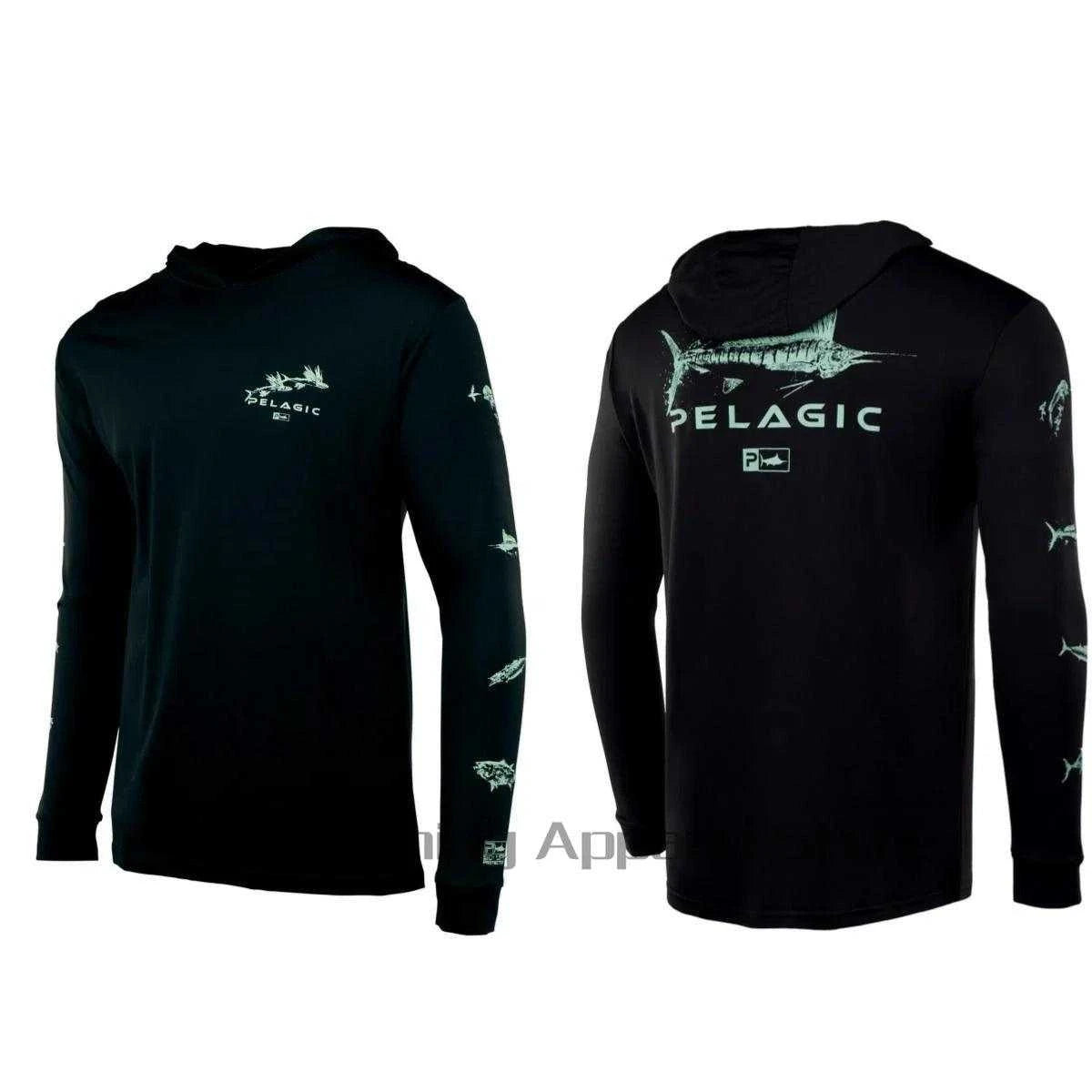 pelagic Men Hood Fishing Shirt long sleeve Fishing clothing fishing t shirt uv protection fishing shirt Fishing Apparel - Nex Fisher Hub