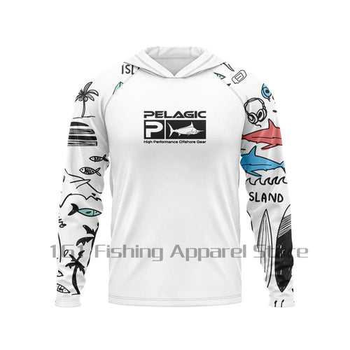 Pelágico, camisa de pesca con capucha para hombre, ropa de pesca de manga larga, camiseta de pesca, camisa de pesca con protección uv, ropa de pesca