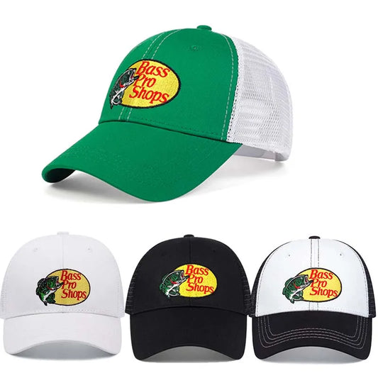 Pro Bass Shops Fishing And Casual Baseball Cap: Sun Protection for Anglers (Green, Black, White)