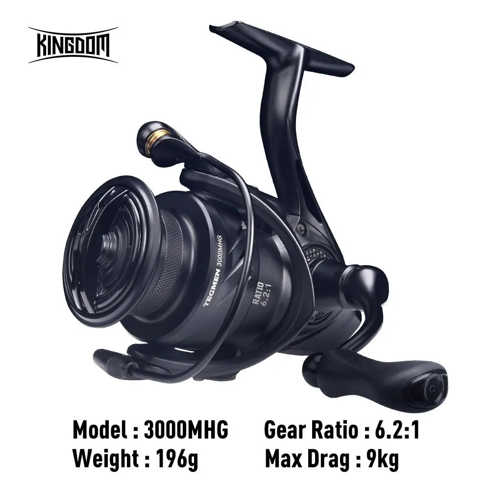 Kingdom Tegmen 5.2:1 6.2:1 143g Spinning Fishing Reels High Speed Gear Ratio Light Carbon Fiber Body Drag 10+1 Bearing Quantity Nex Fisher Hub