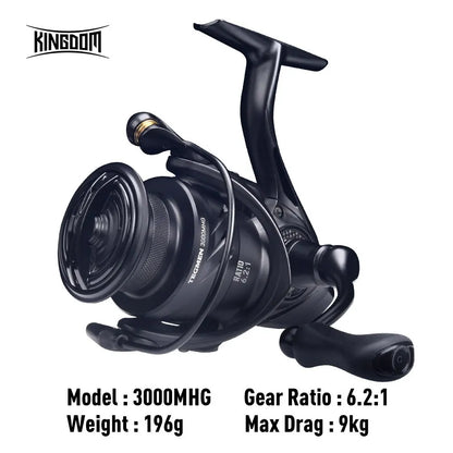 Kingdom Tegmen 5.2:1 6.2:1 143g Spinning Fishing Reels High Speed Gear Ratio Light Carbon Fiber Body Drag 10+1 Bearing Quantity Nex Fisher Hub