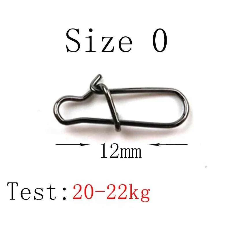 THETIME 100pcs Hooked Snap Pin Stainless Steel Fishing Barrel Swivel Safety Snaps Hook Lure Accessories Connector Snap Pesca - Nex Fisher Hub