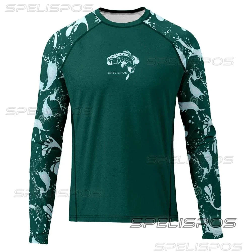 SPELISPOS Men’s Long-Sleeve Fishing Shirt, lightweight and breathable with UPF 50+ sun protection.