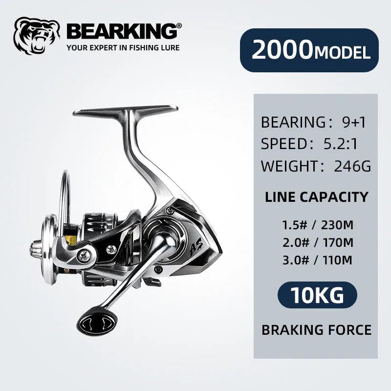 BEARKING brand New arrival Saltwater Fishing Reel Spinning 1000-6000 9+1BB 5.2:1 Max Drag 10-20KG Water-Proof Reels - Nex Fisher Hub