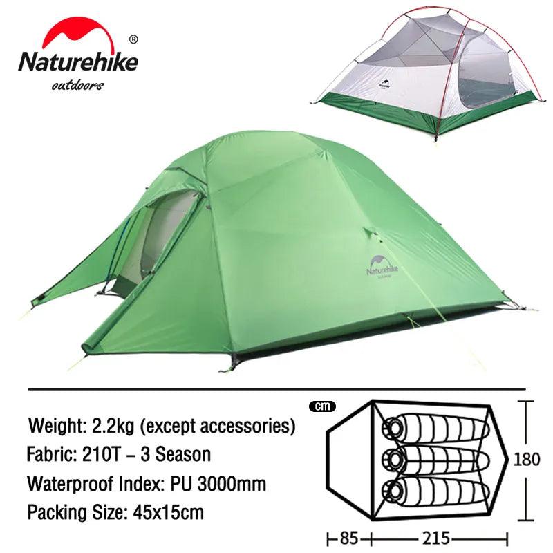 Naturehike Cloud Up 1 2 3 People Tent Ultralight 20D Camping Tent Waterproof Outdoor Hiking Travel Tent Backpacking Cycling Tent - Nex Fisher Hub