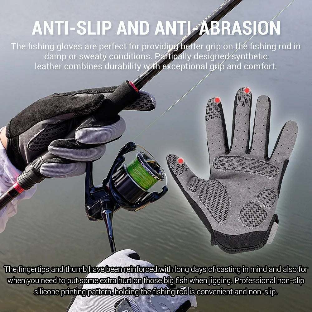 Noeby Fishing Gloves UPF50+ Sun UV Protection Quick-drying Anti-slip Outdoor Kayaking Cycling Fishing Protection Sports Gloves Nex Fisher Hub
