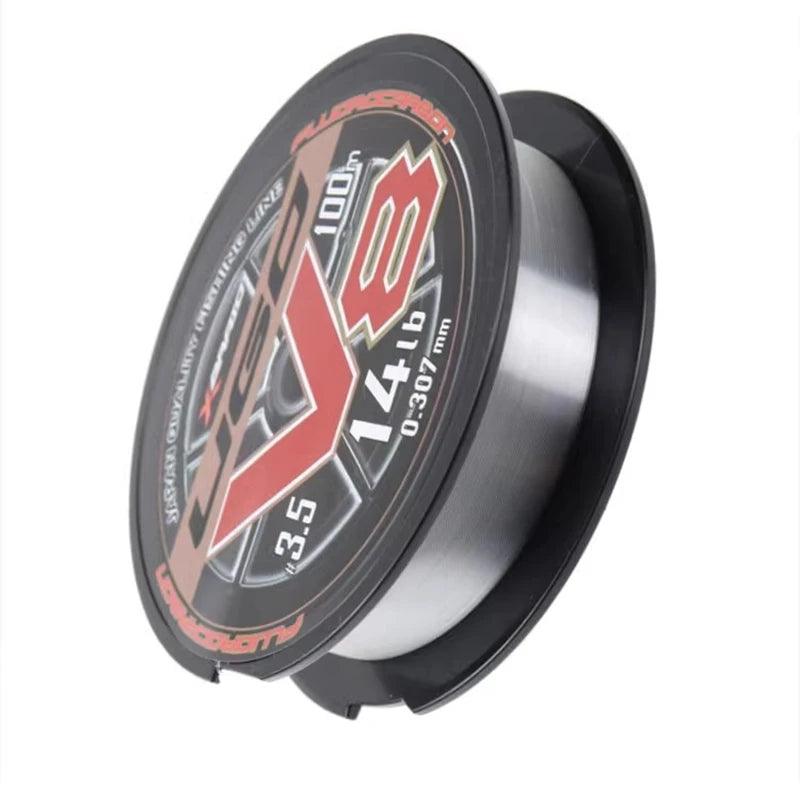 Original YGK X BRAID UGO V8 HARD 100% FLUROCARBON Fishing Line 100M #1-#5 4LB-20LB Super strength Japan QUALITY  fishing lines - Nex Fisher Hub