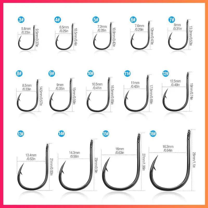 50/10PCS Fishing Hooks Set High Carbon Steel Barbed FishHooks For Saltwater Freshwater Fishing Gear Fishing Accessories - Nex Fisher Hub