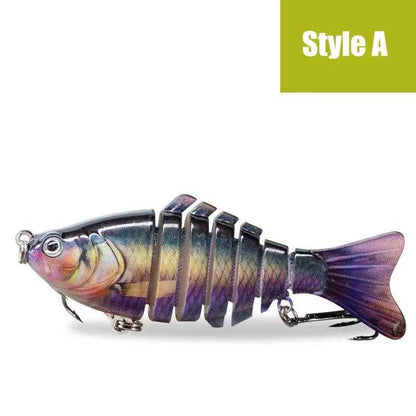 AUKUMA JIESHOU7S 7-joint swimbait in Style A showcasing lifelike design and 3D holographic eyes.