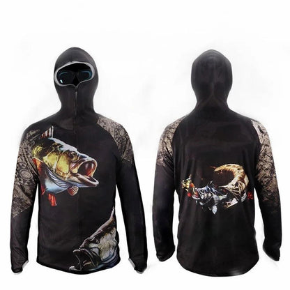 2023 Fishing Shirt Jacket Ice Silk Quick Dry Sports Clothing Sun Anti-uv Breathable Fishing Hooded Clothes - Nex Fisher Hub