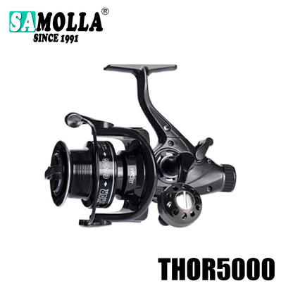 SAMOLLA Max Double Drag Carp Reel: Heavy-Duty Spinning Reel Max Drag 27kg - 12+1BB