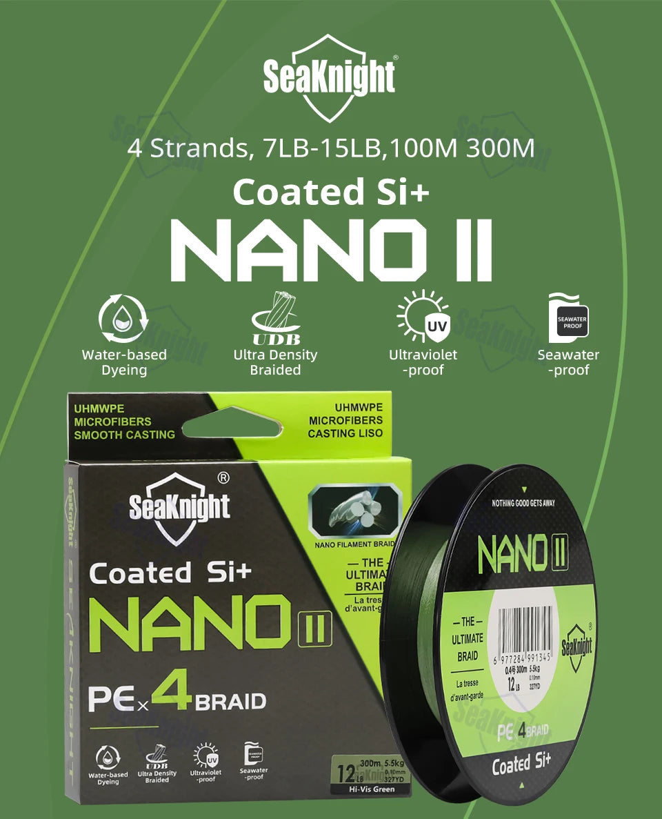 uv braided fishing line SeaKnight Brand NANO II Series Fishing Lines 300M 100M 4 Weaves – Nex Fisher Hub