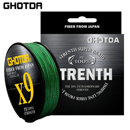 GHOTDA 8/9/12 Strands PE Braided Wire Multifilament Japan Import Fabric  PE Line for Carp Fishing 0.6-8.0# 100M Fishing Line - Nex Fisher Hub