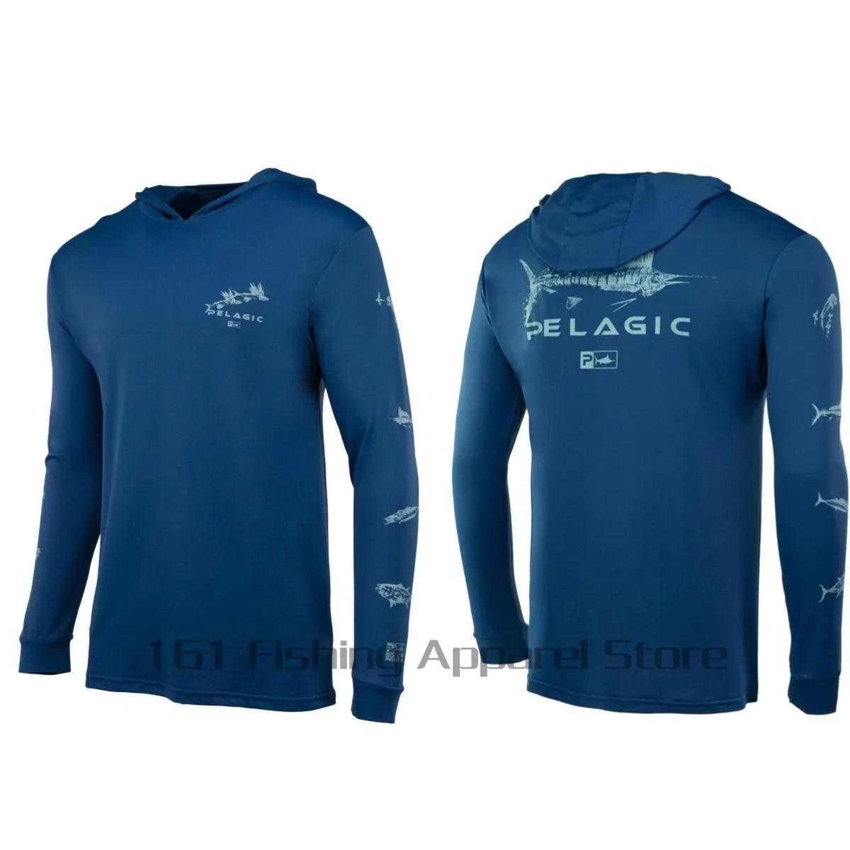 pelagic Men Hood Fishing Shirt long sleeve Fishing clothing fishing t shirt uv protection fishing shirt Fishing Apparel - Nex Fisher Hub