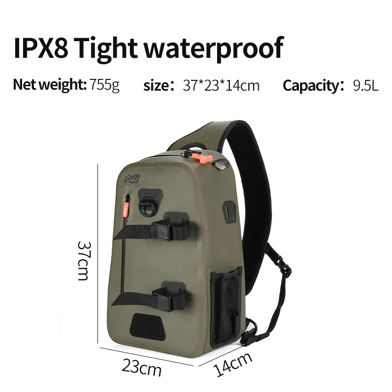 LINNHUE Fishing Shoulder Bag Fishing Tackle Waterproof Bag Outdoor Capacity Fishing Lures Line Box Storage Accessories
