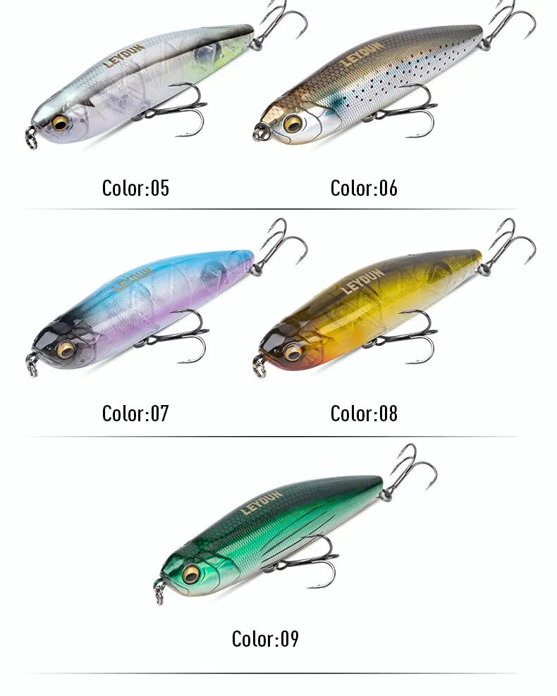 dog fishing lures LEYDUN Z-Claw Floating Pencil Lures (2pc): Topwater Walk-the-Dog for – Nex Fisher Hub